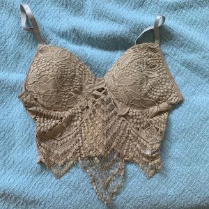 Long line lace bralette top